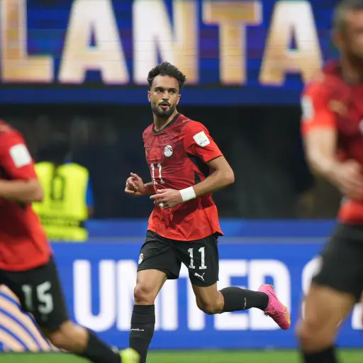 Jugadores de la Selección de Egipto en duelo ante Argentina 