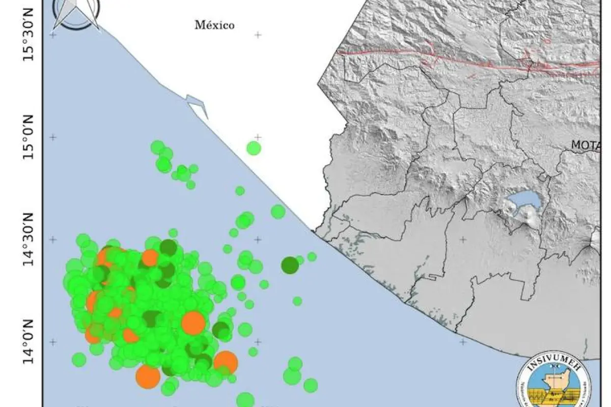 Detalles de la secuencia sísmica que se presenta en el país tras el sismo de magnitud 7.4, registrado el 17 de julio de 2026 en Guatemala., Insivumeh