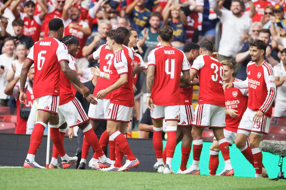 Celebración del Arsenal ante el Manchester City en la FA Community Shield - EFE