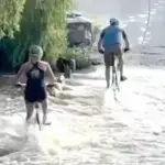 Ciclista arrastrada por un túnel  ,Facebook