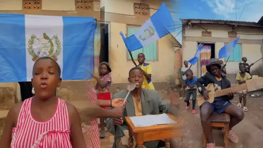 Presidente envía mensaje a niños de Uganda tocando marimba y ellos le piden venir al país