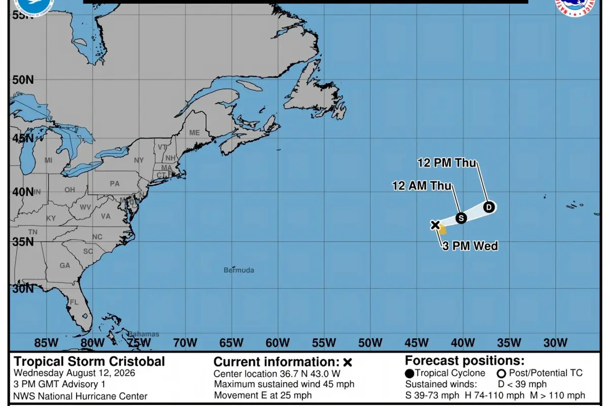 Tormenta Cristóbal se degrada a depresión tropical, EFE