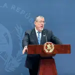El presidente Bernardo Arévalo durante la conferencia de prensa \