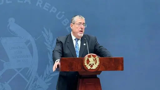 El presidente Bernardo Arévalo durante la conferencia de prensa \