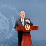 El presidente Bernardo Arévalo durante la conferencia de prensa \