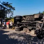 Área donde volcó un autobús en Suchitepéquez, ruta hacia Quetzaltenango. ,.