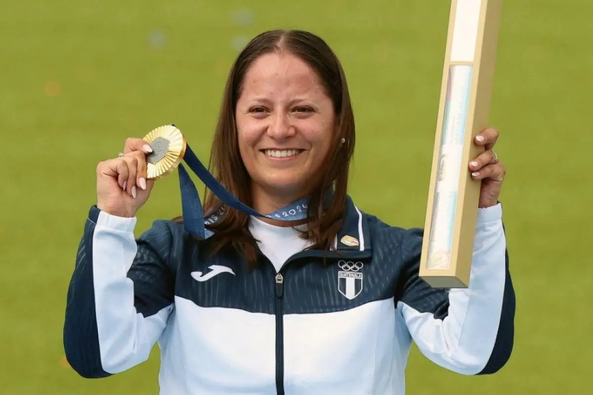 Adriana Ruano cuando ganó el oro olímpico en París 2024