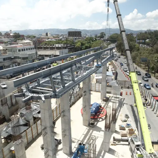 Un área de construcción de estaciones del Aerometro en la Ciudad de Guatemala. ,Municipalidad de Guatemala