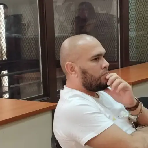 Julio César Miranda, señalado en el caso La Línea, en audiecia el viernes 7 de agosto de 2026. ,Omar Solís/Emisoras Unidas