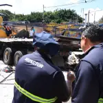 El cabezal impactó contra locales comerciales del mercado de Villa Nueva. ,Gobierno de Guatemala