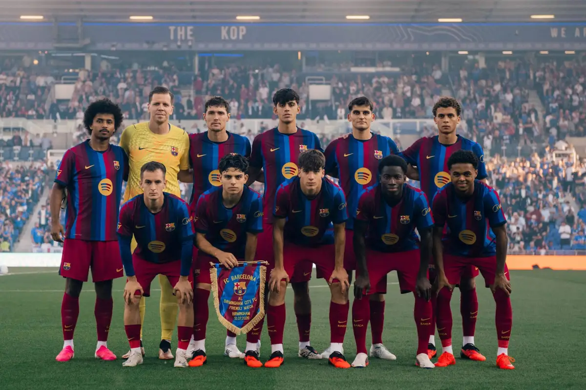 Once del Barcelona en partido amistoso ante el Birmingham City - FC Barcelona
