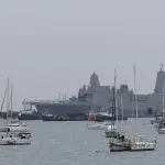 Fotografía que muestra el buque militar estadounidense Vessel 17 en la Terminal de Cruceros de Amador durante el ejercicio multinacional Panamax 2026 este lunes, en Ciudad de Panamá (Panamá) , EFE/ Bienvenido Velasco
