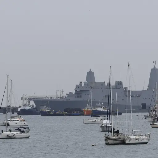 Fotografía que muestra el buque militar estadounidense Vessel 17 en la Terminal de Cruceros de Amador durante el ejercicio multinacional Panamax 2026 este lunes, en Ciudad de Panamá (Panamá) , EFE/ Bienvenido Velasco