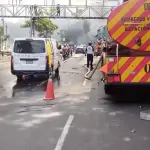 Bomberos trabajan para combatir un incendio en la zona 7 el lunes, 3 de agosto de 2026. ,PMT capitalina/Montejo