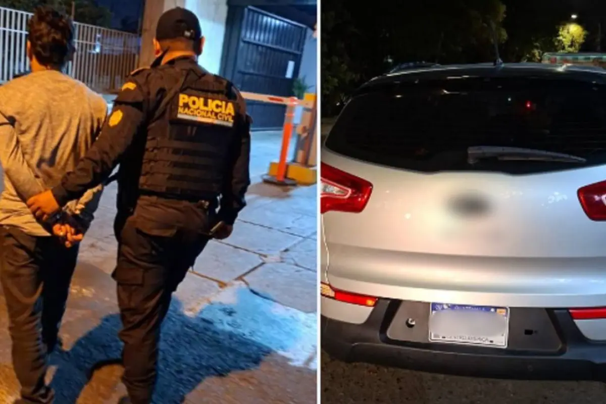 El carro robado fue decomisado para los procedimientos legales correspondientes., PNC de Guatemala.