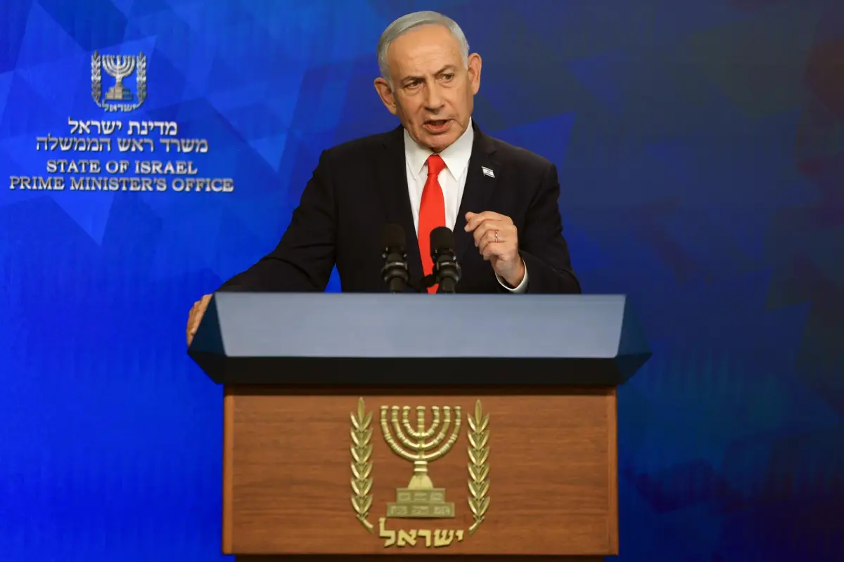 El primer ministro israelí, Benjamin Netanyahu, durante una rueda de prensa en Jerusalén el 15 de junio de 2026, EFE/EPA/RONEN ZVULUN / POOL