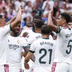 Celebración del Real Madrid en el triunfo ante el Málaga - EFE