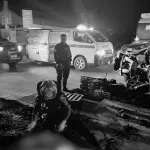 El accidente de la ruta a Ciudad Quetzal involucró a un vehículo de la PNC. ,Bomberos Municipales Departamentales. 
