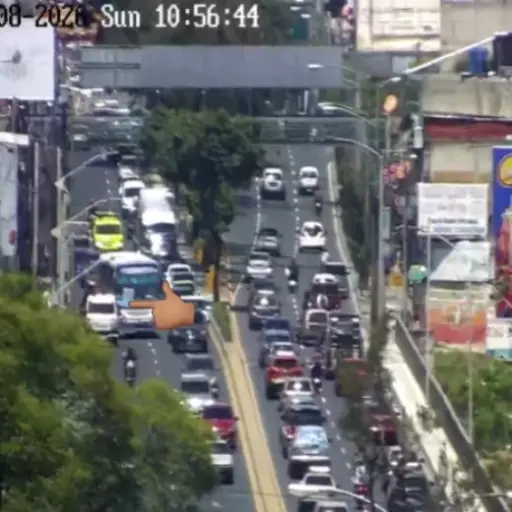 Autoridades viales destacaron un fuerte congestionamiento en las áreas aledañas al Puente Belice. ,Municipalidad de Guatemala.