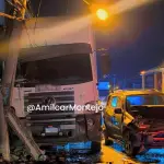 Accidente en el kilómetro 12.5 en ruta El Atlántico, zona 25. ,PMT capitalina/Montejo