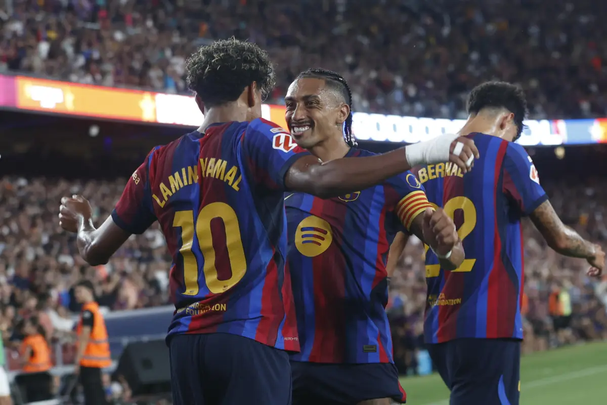 Celebración del FC Barcelona ante el Rayo Vallecano - EFE