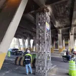 Trabajos en el puente del Periférico y calzada Roosevelt. ,Omar Solís/Emisoras Unidas
