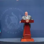 El presidente Bernardo Arévalo durante la conferencia de prensa \