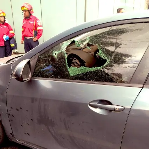 Área donde ocurrió el ataque armado contra la conductora de un automóvil en la zona 10. ,PMT capitalina/Montejo