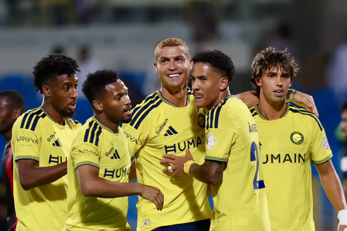 Celebración del Al Nassr en un partido de la liga saudí - instagram @cristiano