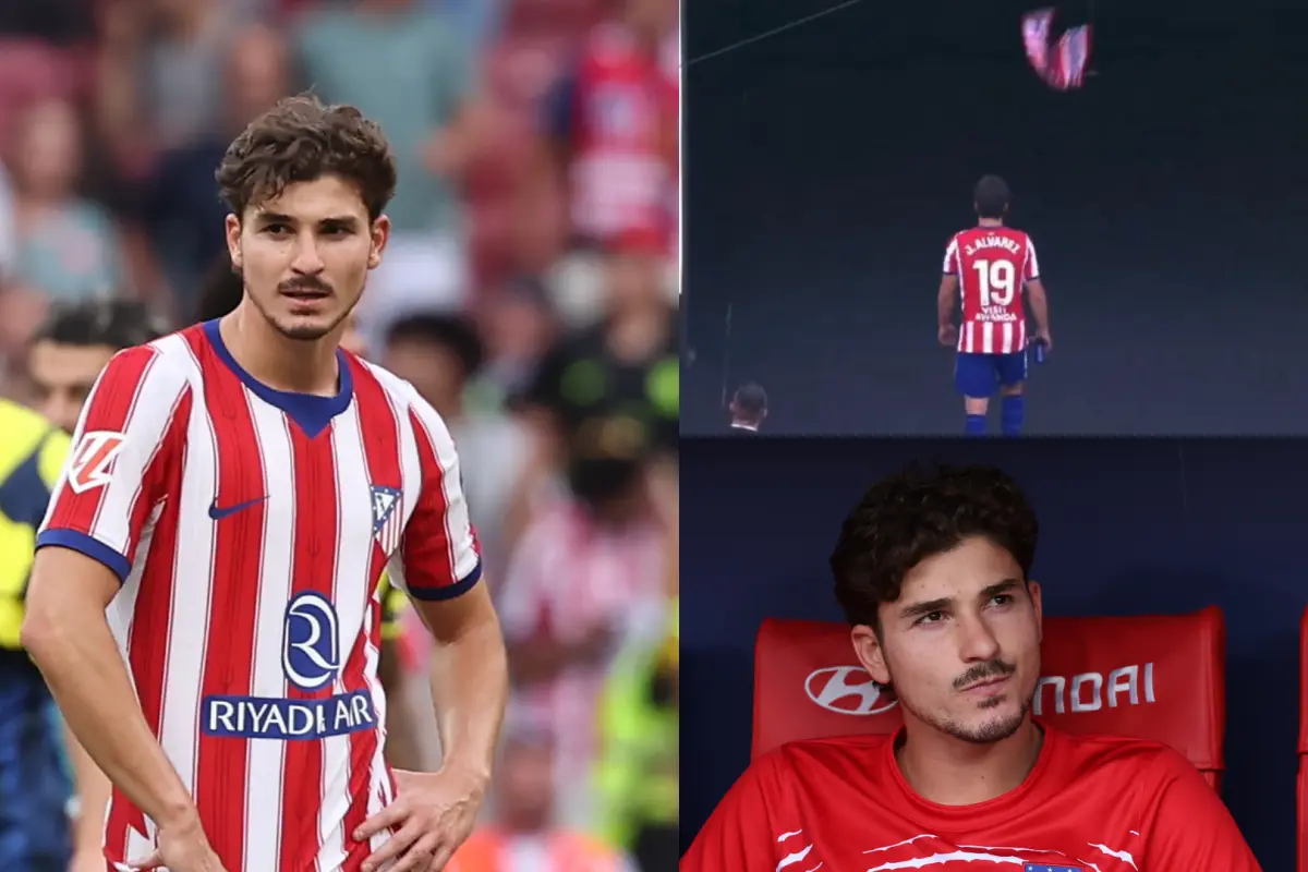 Julián Álvarez en el partido de LaLiga ante Villarreal