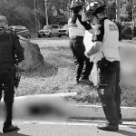 Los fallecidos fueron ubicados en el arriate central del bulevar Sur del Naranjo. ,Bomberos Voluntarios.