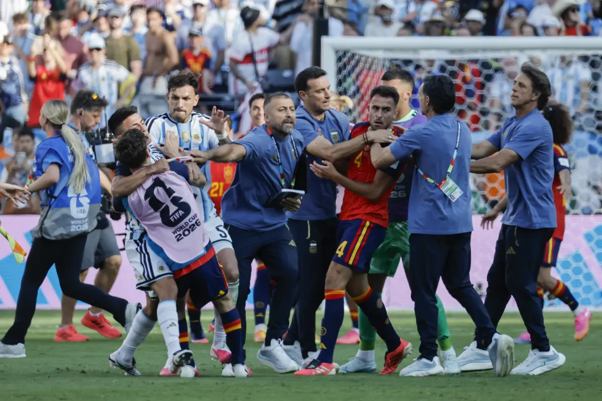 Momento de la trifulca en el Mundial 2026