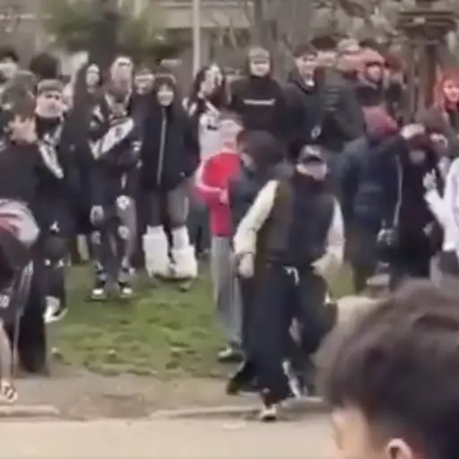 Batalla de aura termina en violencia: jóvenes fueron atacados a piedrazos y botellazos en Argentina. ,Captura de pantalla video de X.