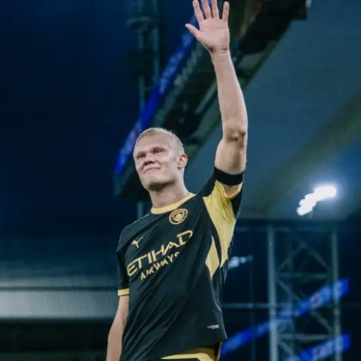 Erling Haaland celebrando gol ante Crystal Palace