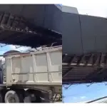 Tráiler daña pasarela y complica el tránsito en la Aguilar Batrest