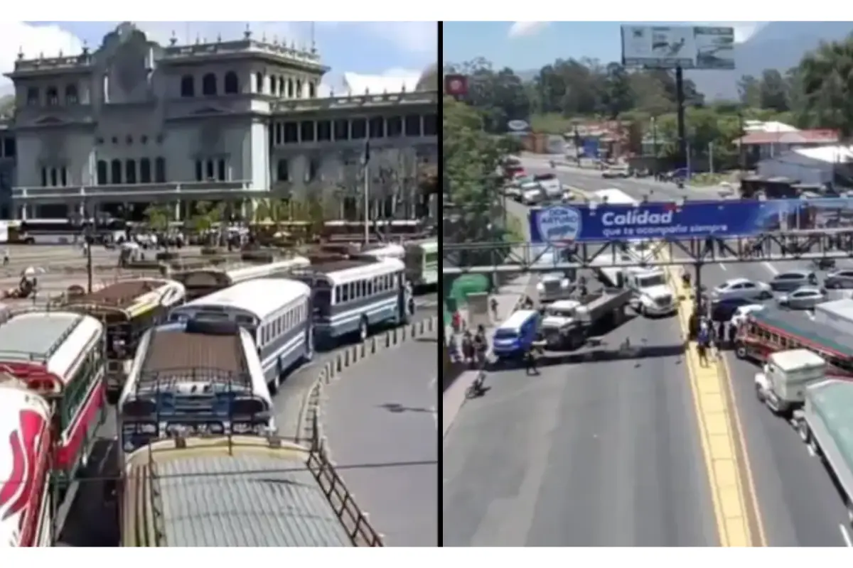 Manifestaciones de transportistas en la capital y Villa Nueva el miércoles, 9 de septiembre de 2026.,
