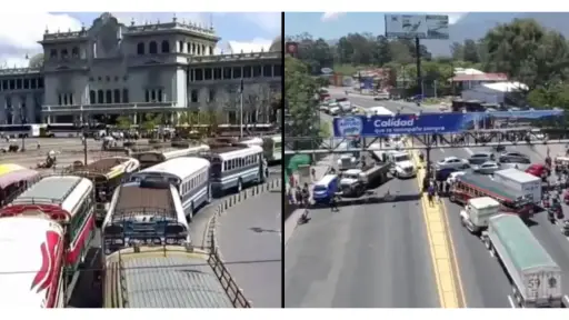 Manifestaciones de transportistas en la capital y Villa Nueva el miércoles, 9 de septiembre de 2026. ,