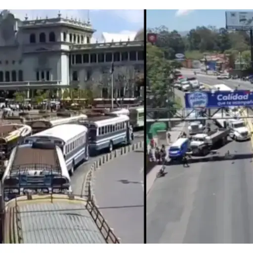 Manifestaciones de transportistas en la capital y Villa Nueva el miércoles, 9 de septiembre de 2026. ,