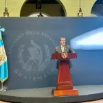 El presidente Bernardo Arévalo durante la conferencia de prensa \