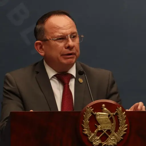 El ministro de Desarrollo, Abelardo Pinto, durante la conferencia de prensa 