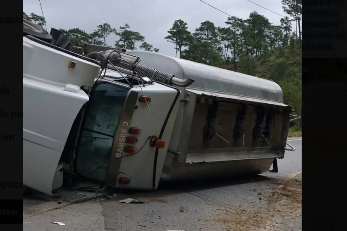 Accidente genera derrame de combustible en Baja Verapaz., Conred
