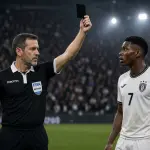 Imagen ilustrativa de un árbitro sacando una tarjeta negra - Grok IA