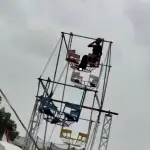 Mujer pierde completamente el cuero cabelludo tras quedar atrapado su cabello en una rueda de Chicago en India. ,Captura de pantalla video de X.