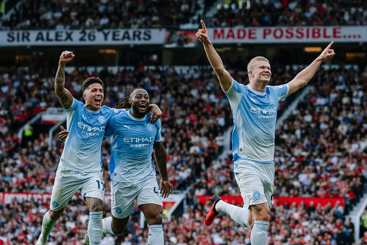 Celebración de Erling Haaland en el Derbi de Manchester - Manchester City