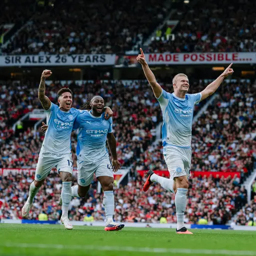 Celebración de Erling Haaland en el Derbi de Manchester - Manchester City
