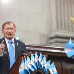 El presidente del Congreso, Luis Contreras, en la sesión solemne para conmemorar los 205 años de Independencia. ,Congreso