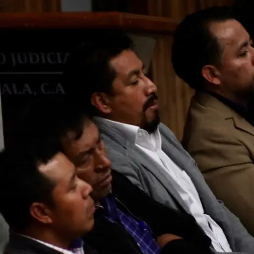 Los líderes indígenas Luis Pacheco, Héctor Chaclán, Esteban Toc y Basilio Puac durante una audiencia el jueves, 10 de septiembre de 2026. ,Omar Solís/Emisoras Unidas