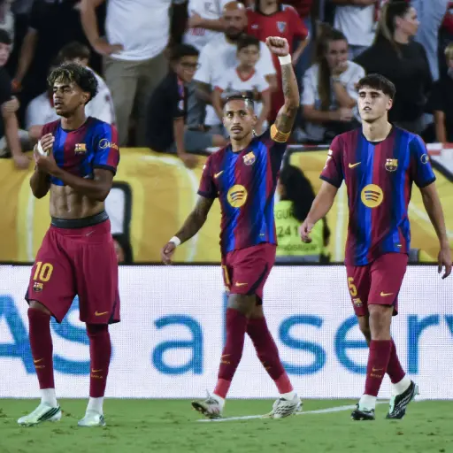 Celebración de Raphinha ante el Sevilla en el Ramón Sánchez-Pizjuán - EFE