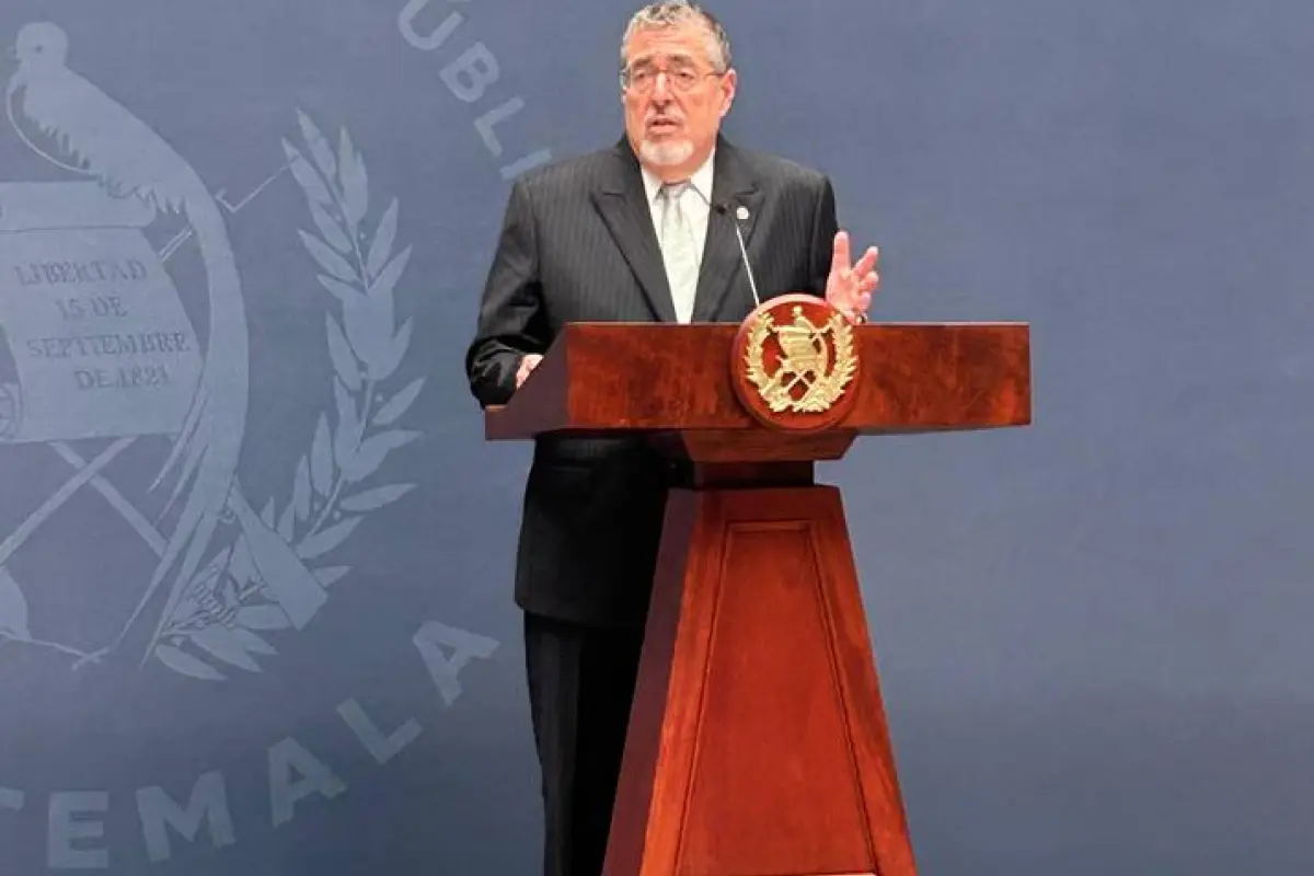 El presidente Bernardo Arévalo durante la conferencia de prensa "La Ronda", el lunes 7 de septiembre de 2026., Omar Solís/Emisoras Unidas