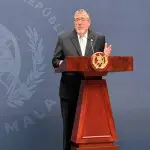 El presidente Bernardo Arévalo durante la conferencia de prensa \